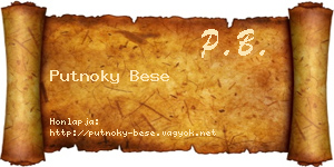 Putnoky Bese névjegykártya